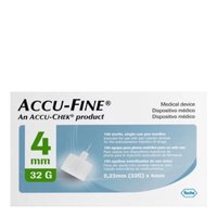 Accu-fine 4mm X100 Tira Glicose Caneta*