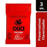 Preservativo Olla 3un Morango